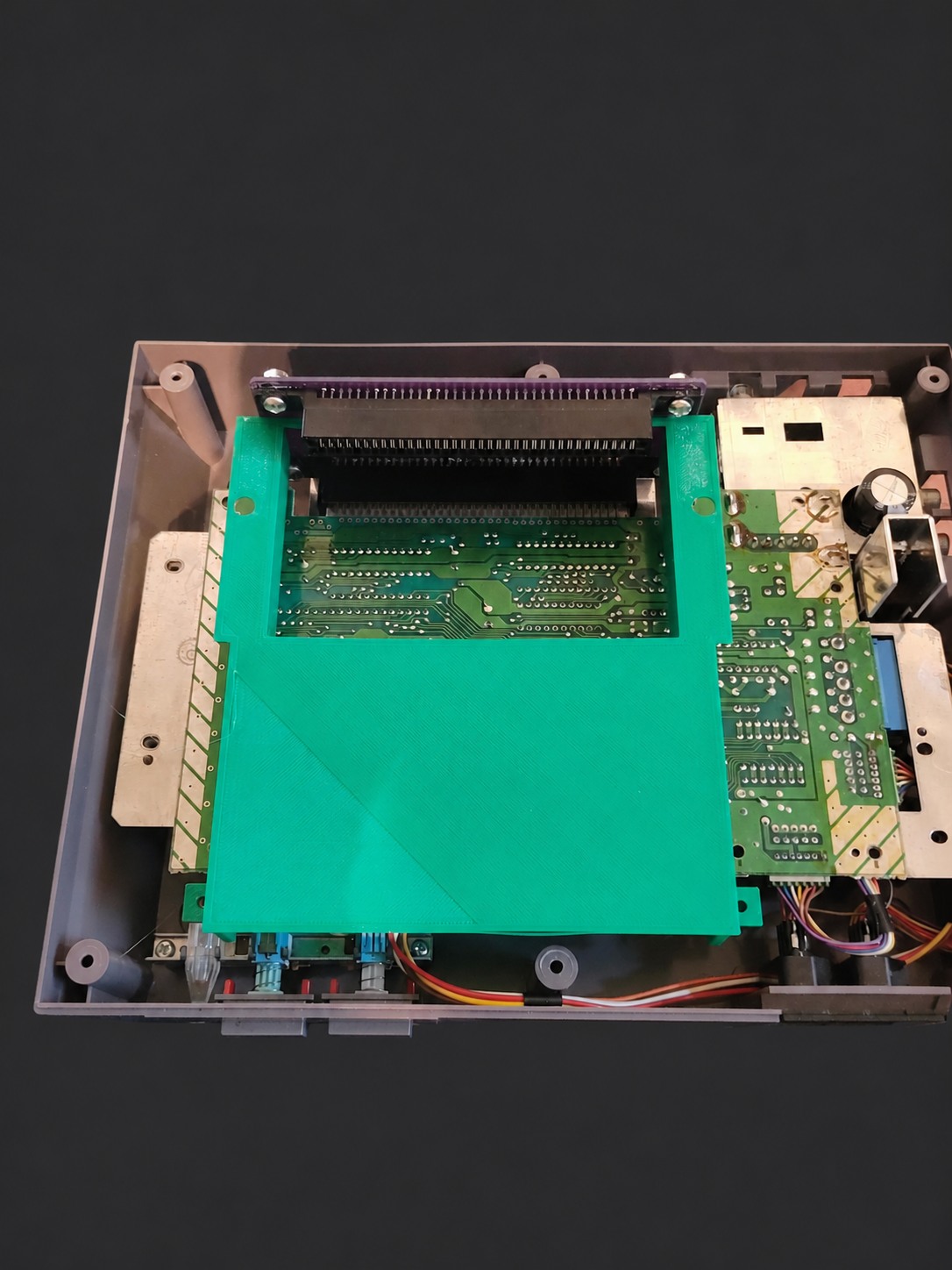 September 15, 2026 · Early tray positioned for a mounting-alignment check. Background tidied for privacy; this is a development prototype.